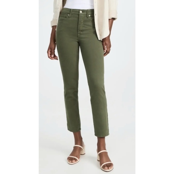 Good American Good Classic Slim Straight Jeans Pants in Fern Size 0 / 25 - Picture 1 of 11